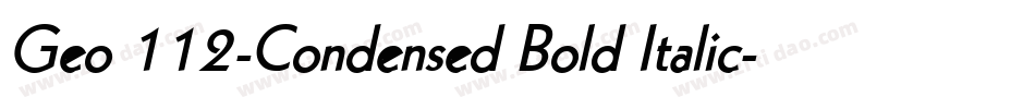 Geo 112-Condensed Bold Italic字体转换